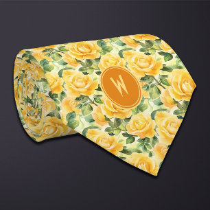 Cravate Floral de roses jaunes
