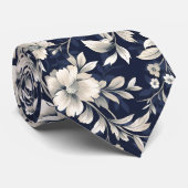 Cravate Floral en bleu (Roulé)