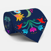 Cravate Floral Fiesta mexicaine Folk Art (Roulé)