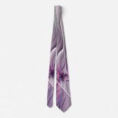 Cravate Floral Fractal moderne Fleur Abstraite rose gris (Dos)