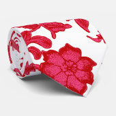 Cravate floral hawaïen de rose et de Bourgogne (Roulé)
