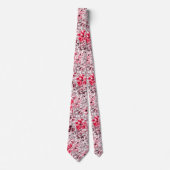Cravate Floral, léopard, Rouge et blanc, rouge, blanc, spo (Devant)