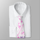 Cravate Floral moderne violet rose (Attaché)