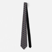 Cravate Floral Network Blue and tan Neck Tie (Devant)