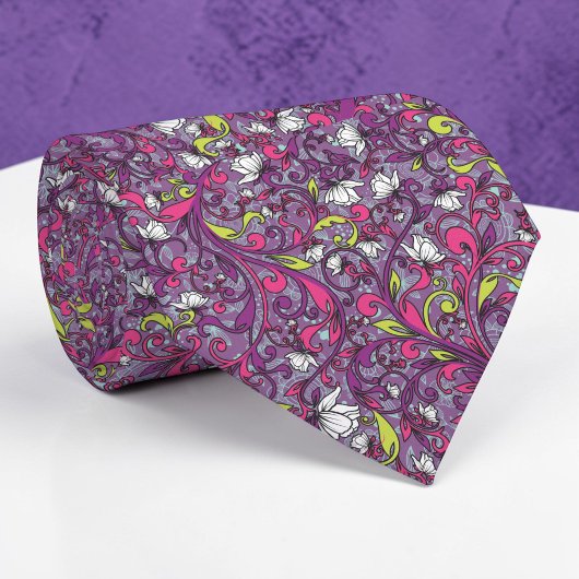Cravate Floral Pattern Custom Necktie