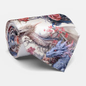 Cravate Floral Pink and Purple Dragon Wedding (Roulé)