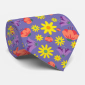 Cravate Floral pourpre (Roulé)