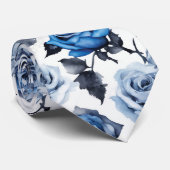Cravate Floral Rose bleu 1 (Roulé)