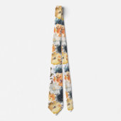 Cravate Floral Rose Gold Jaune Marine (Devant)