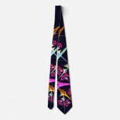 Cravate Floral rose moderne Art Abstrait Couleur Motif #01 (Dos)