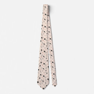Cravate Floral rose noir