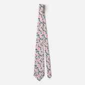 Cravate floral rose pastel (Devant)