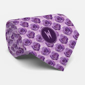 Cravate Floral Rose pourpre (Roulé)