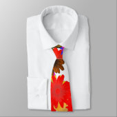 Cravate Floral rouge et blanc (Attaché)