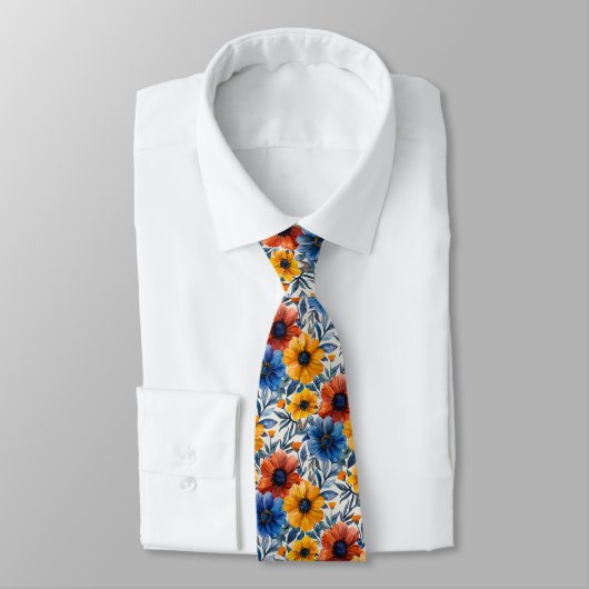 Cravate Floral rustique mode rétro motif (Attaché)