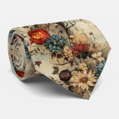 Cravate Floral Thanksgiving Motif Vintage (11) (Roulé)