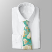 Cravate Floral Turquoise blanc cassé (Attaché)