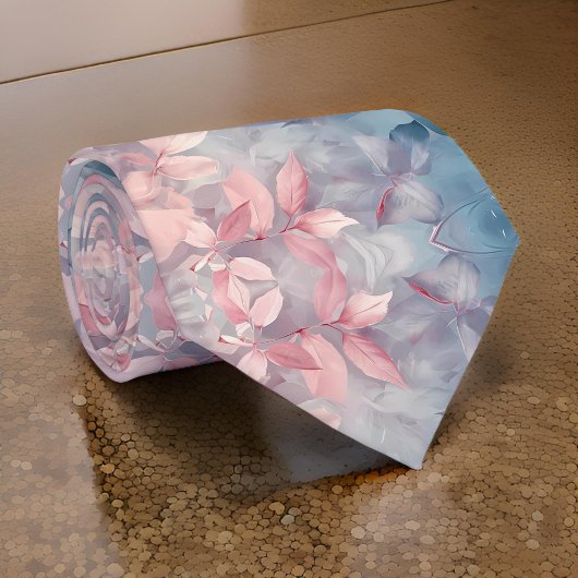 Cravate Floral Turquoise rose gris élégant