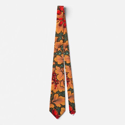 Cravate Floral victorien et feuille Motif Nature Art (Devant)