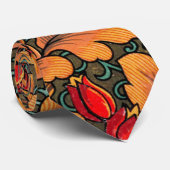 Cravate Floral victorien et feuille Motif Nature Art (Roulé)