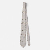 Cravate Floral Wedding Tie with Ivory Rose Pattern (Devant)