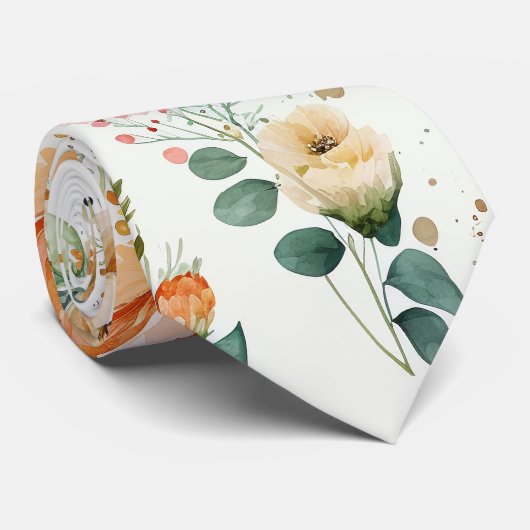 Cravate florale aquarelle (Roulé)