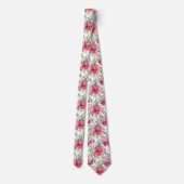 Cravate florale aquarelle rose magenta (Dos)