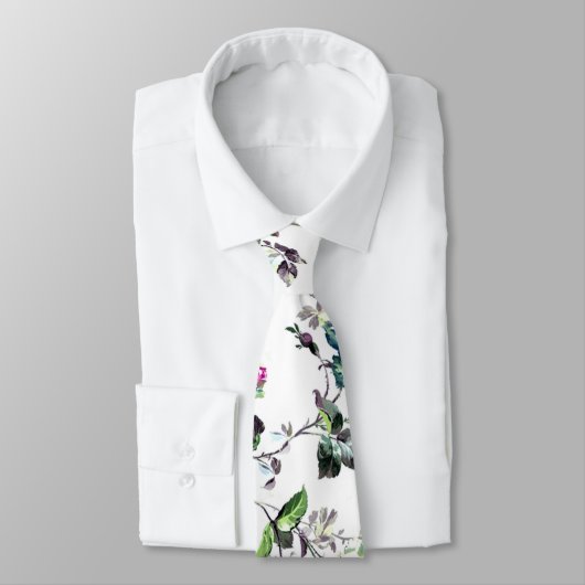 Cravate florale blanche (Attaché)