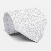 Cravate florale blanche élégante (Roulé)