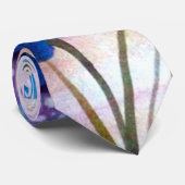 Cravate florale bleue masculine (Roulé)