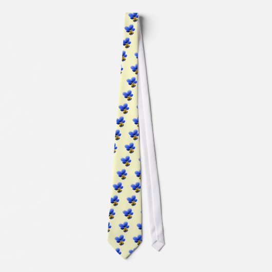 Cravate florale Blue Pansy (Devant)