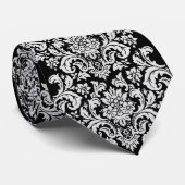 Cravate florale noire et blanche (Roulé)