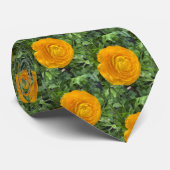 Cravate Florale Orange d'or (Roulé)