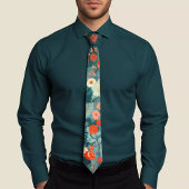 Cravate florale peinte à la main unique