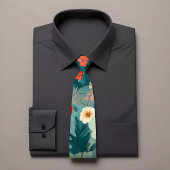Cravate florale peinte à la main unique