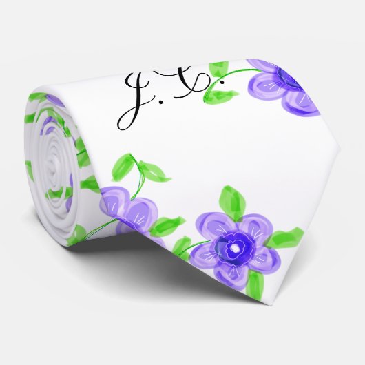 Cravate florale pourpre (Roulé)