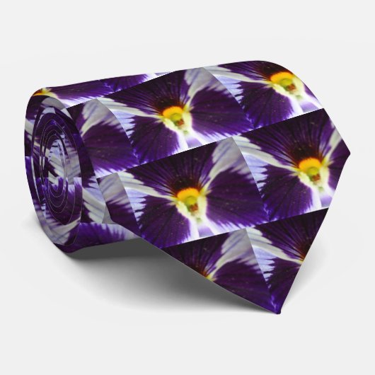 Cravate florale pourpre et jaune (Roulé)