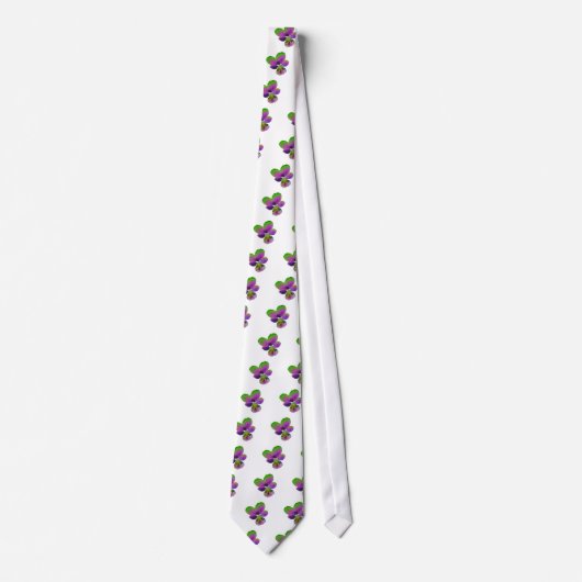 Cravate florale pourpre et vert de Pansy (Devant)