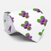 Cravate florale pourpre et vert de Pansy (Roulé)