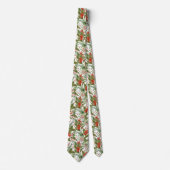 Cravate Flore blanche tropicale (Devant)