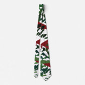Cravate Flore botanique rouge vert (Dos)