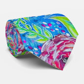 Cravate Flore brillante mise en miroir (Roulé)