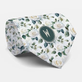 Cravate Flore de Roses blanches (Roulé)