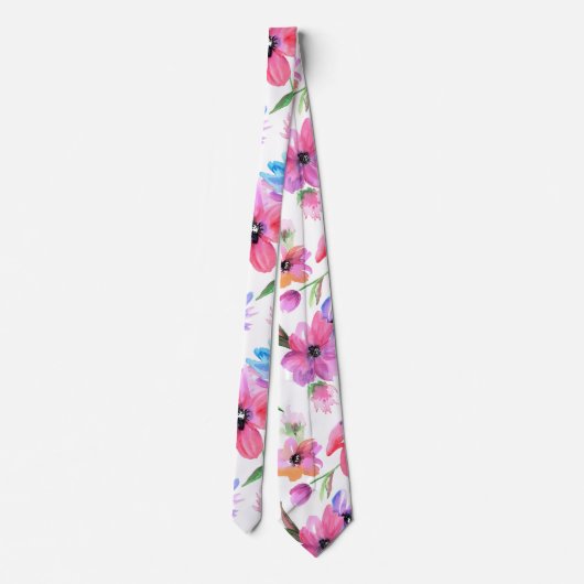 Cravate Flore éclatante Impression moderne (Dos)