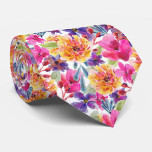 Cravate Flore florale multicolore de printemps