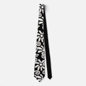 Cravate Flore noir blanc & Fleurs Fleurs Fleurs Fleurs Fle (Devant)