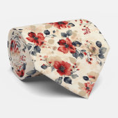 Cravate Flore rouge (Roulé)