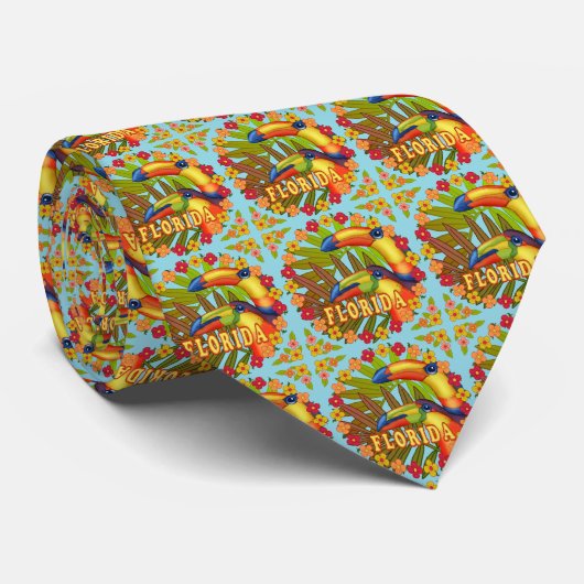 Cravate Floride Toucans (Roulé)