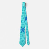 Cravate Flower Of Life - timbre sans couture motif - cyan (Devant)