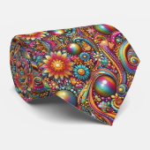 Cravate Flower Power Hippy Neck Tie (Roulé)
